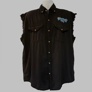 Sleeveless Biker Wear Black Shirt. With Oatman Arizona Saloon Size 2XL - Large